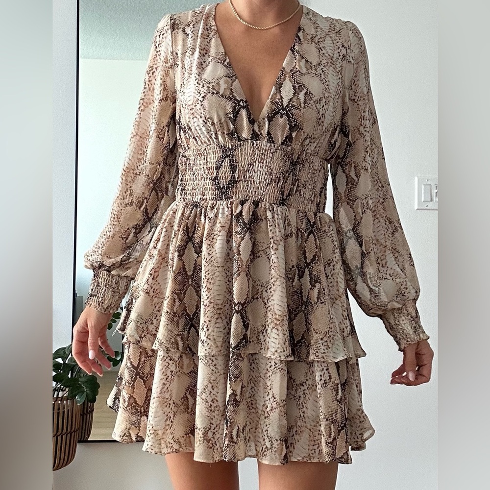 Pookie & Sebastian snake print dress